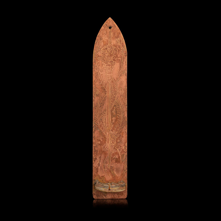 Hiroyasu Tsuri Cobra Wall Sconce, 2023 Hand-Etched Copper Wall Hanging Candle Stick (Collaboration with 13K Knives) 27 x 5 x 5.5 cm