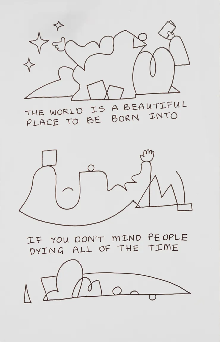 Michael Fikaris 1973 ~ PresentLine Work Page From Recent Comics no.07, 2024 Signed (Initials) on Front Ink on Bristol board 26.5 × 17 cm