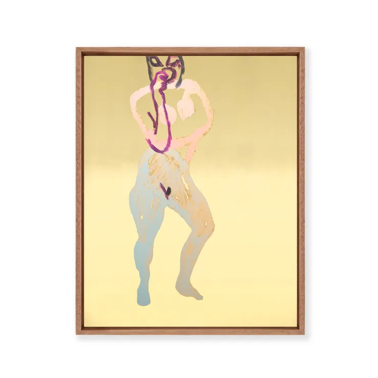 Jacqui Stockdale Luchadora nipaluna, 2023 Acrylic & Ink on 300gsm metallic spectrum board 32.5 × 26 cm (unframed)