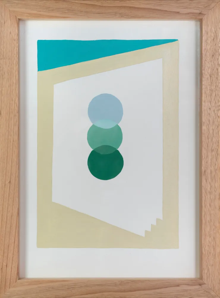 Michael Fikaris 1973 ~ PresentMoving Through 03 (Study), 2024 Signed (Initials) on Front Acrylic and gouache on acid free paper 29.7 × 21 cm