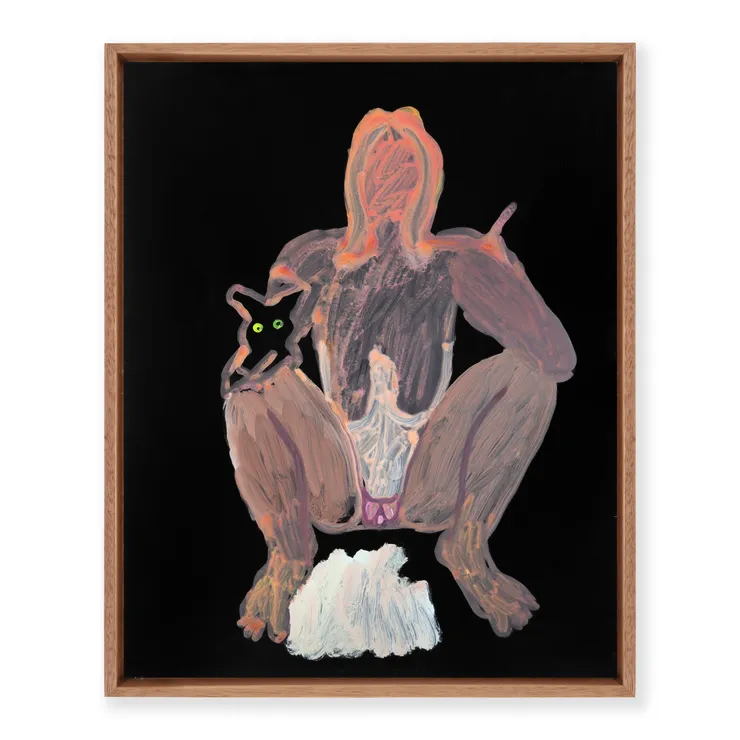 Jacqui Stockdale Kali and the Cat on the Mat, 2023 Acrylic & Ink on 300gsm Spectrum Board 64 × 51 cm (unframed)