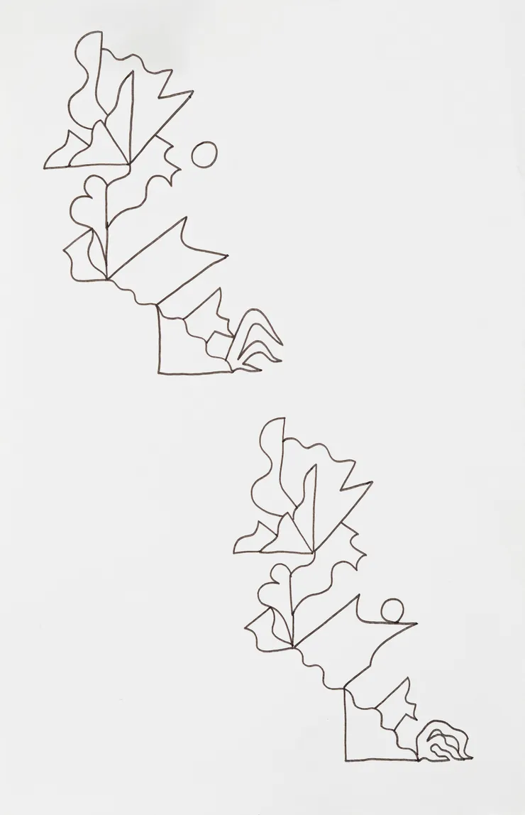 Michael Fikaris 1973 ~ PresentLine Work Page From Recent Comics no.06, 2024 Signed (Initials) on Front Ink on Bristol board 26.5 × 17 cm