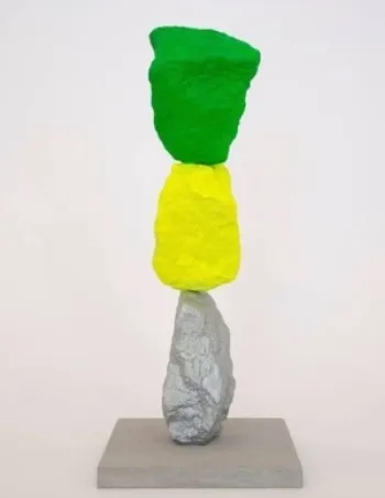 Ugo Rondinone (1964-), Small silver yellow green mountain, 2019