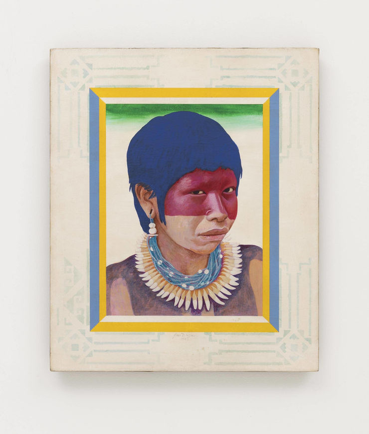 Glauco Rodrigues Menino Txucarramãe [Txucarramãe Boy], 1974 Acrílica sobre tela sobre placa [Acrylic on canvas on hardboard] 65 x 54 cm [25 1/2 x 21 1/2 in.]