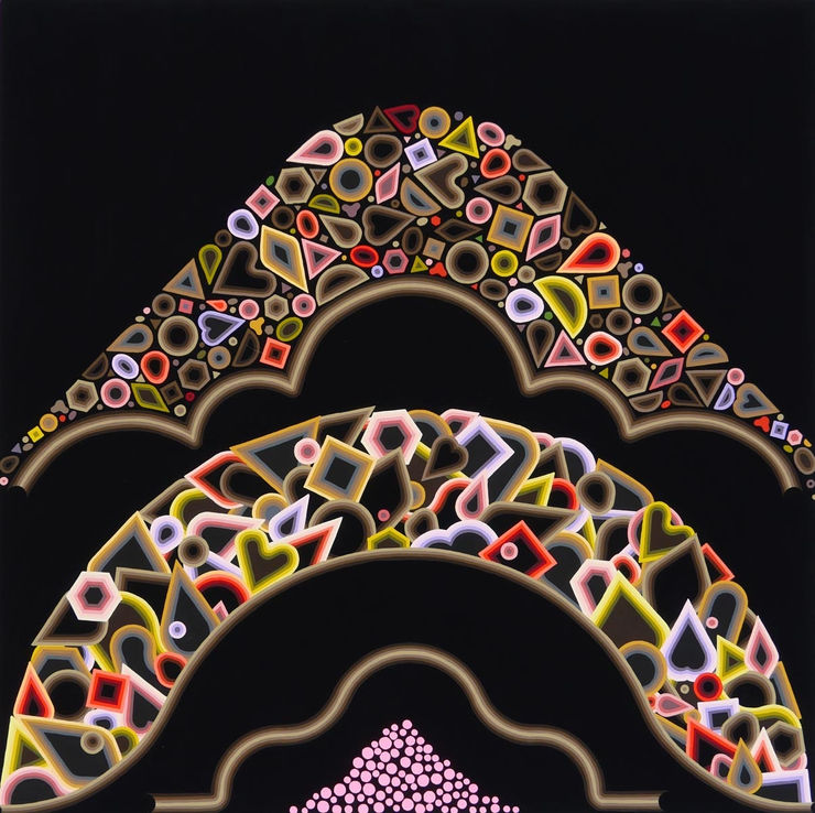 Edie Fake Night Soil, 2021 gouache on masonite panel 36 x 36 inches