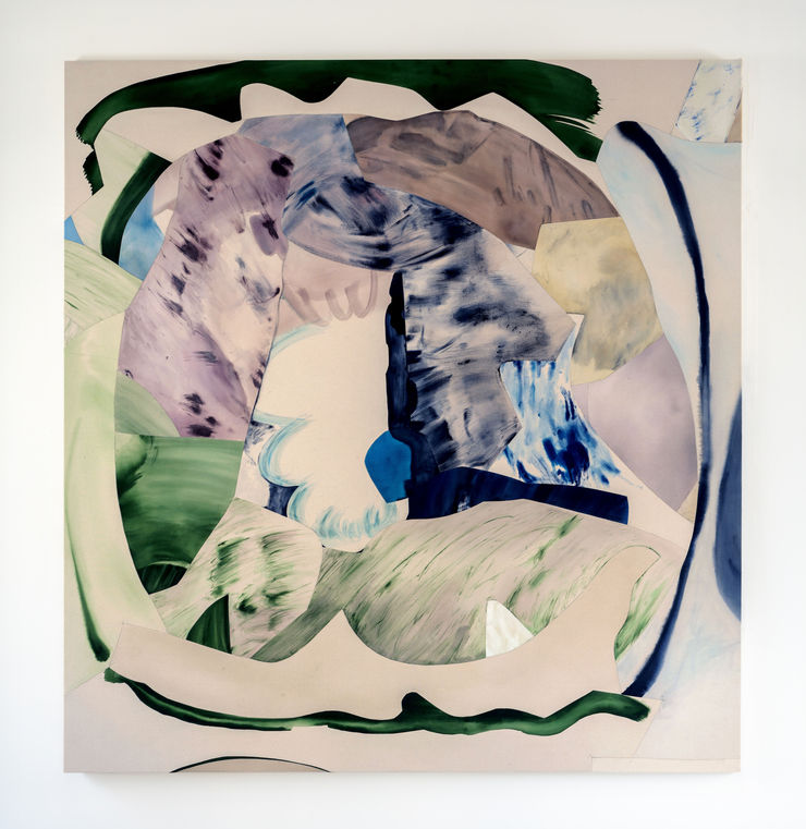 Claire Oswalt My House as a Distant Home: 12:15am, 2024 acrylic on sewn canvas 82 x 78 inches