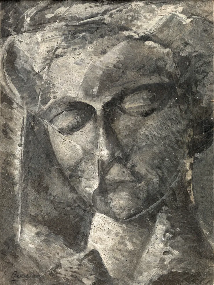 Umberto Boccioni, Female head, 1914