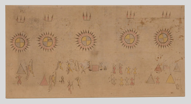 Cante-Wanika (No Heart), Sioux Muslin Painting, 1860s-1870s