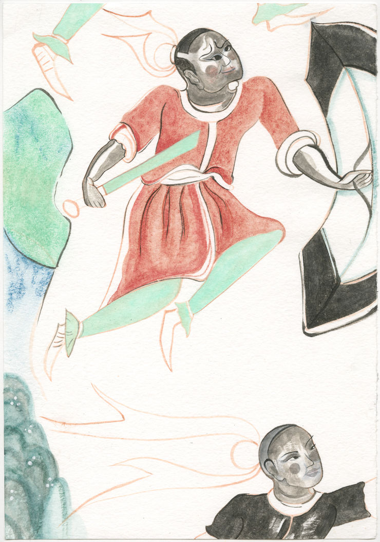 Lin Tian Qi, The Ceaseless Dance - Bandits (holding shield and sword) I, 2023