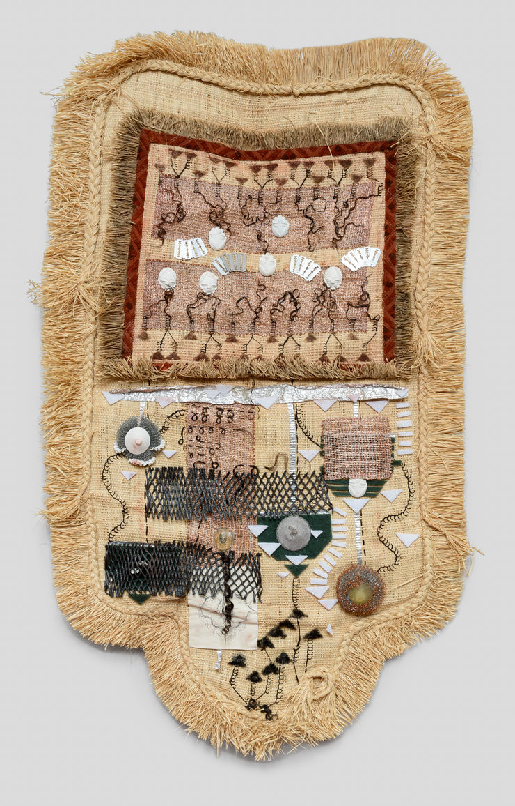 Marie-Claire Messouma Manlanbien, Map, hair, and razorblade, 2023