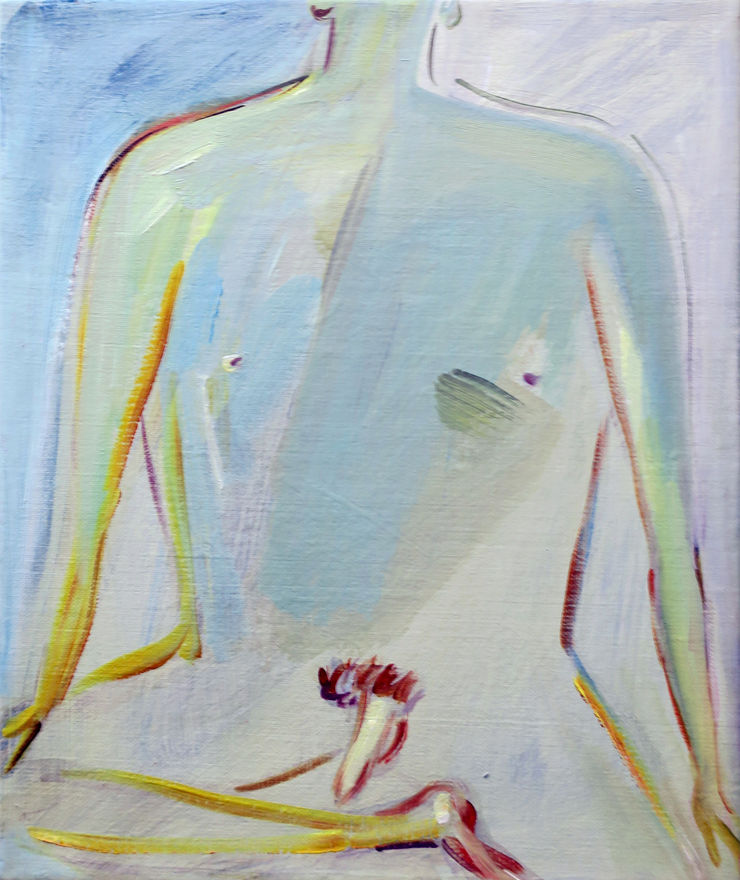 Eve Ackroyd Small Green Figure, 2018 Oil on canvas 305 x 255 mm