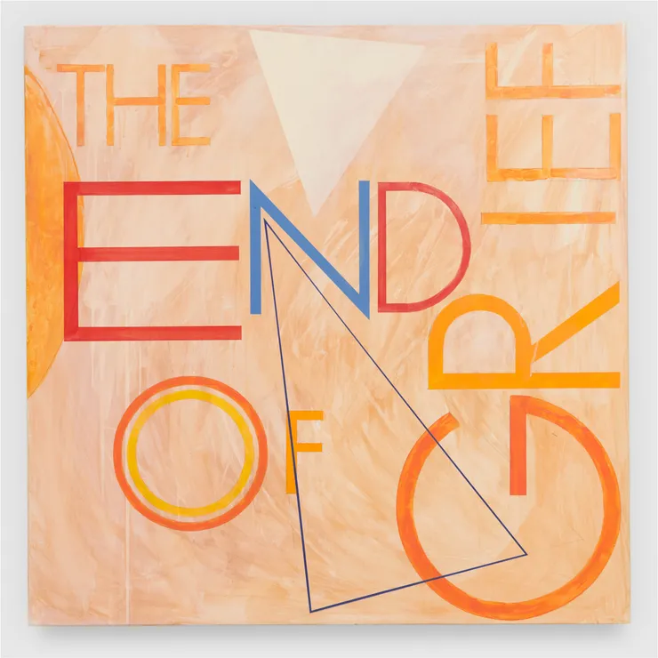 Robert Montgomery, Mantra Painting, THE END OF GRIEF, 2019