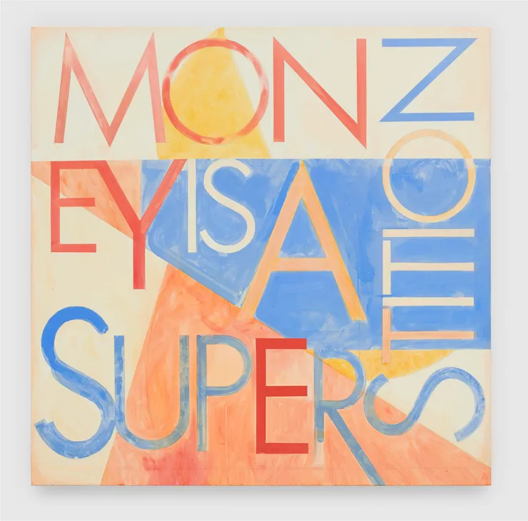 Robert Montgomery, Mantra Painting, MONEY IS A SUPERSTITION, 2019