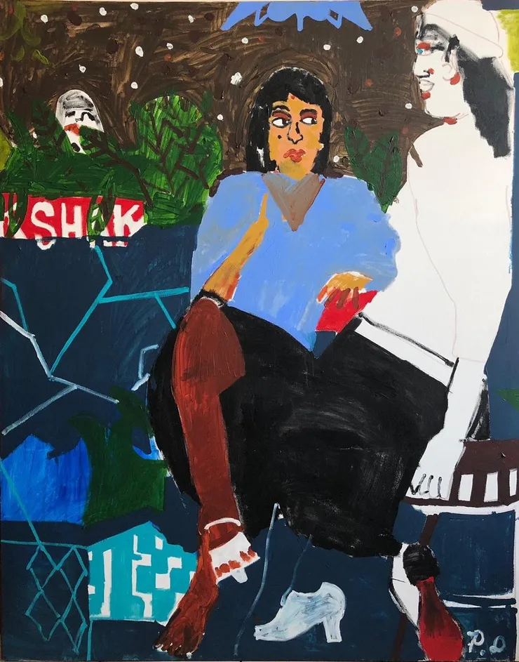 Peter Doyle, Lady in a French Cafe, 2019