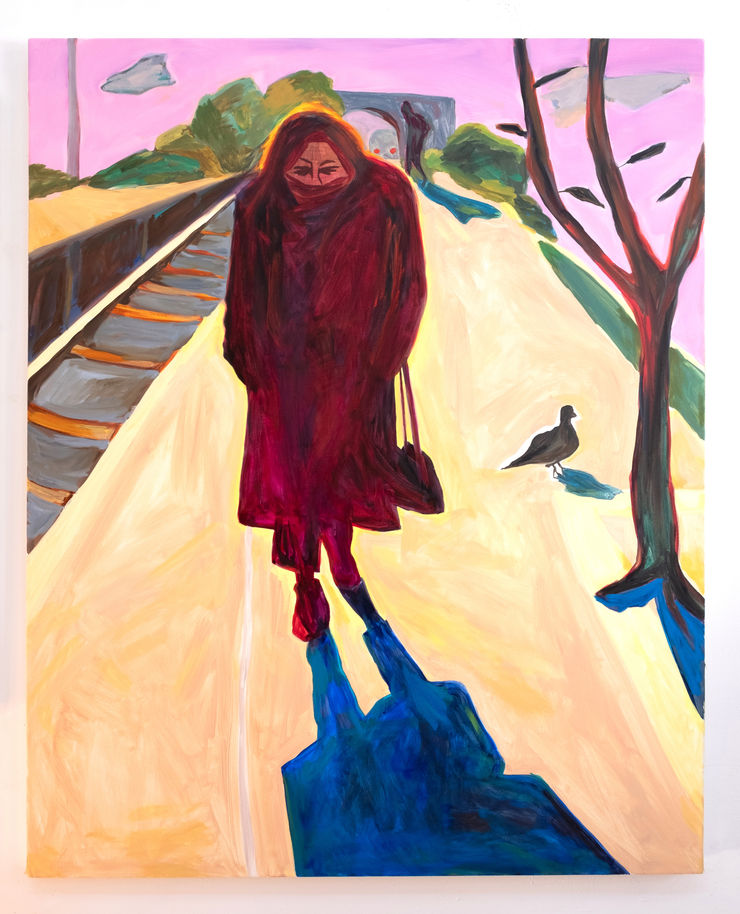 Maureen O'Leary, Commuter Platform with Dogwood (My Mother), 2022