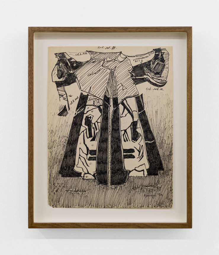 Deborah Remington, Untitled (Kimono with color notations), 1963