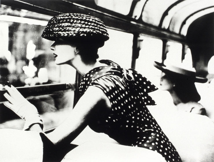 Lillian Bassman, More Fashion Mileage Per Dress, Barbara Vaughn, Dress by Filcol, Harper's Bazaar, New York, February 1956, 1980