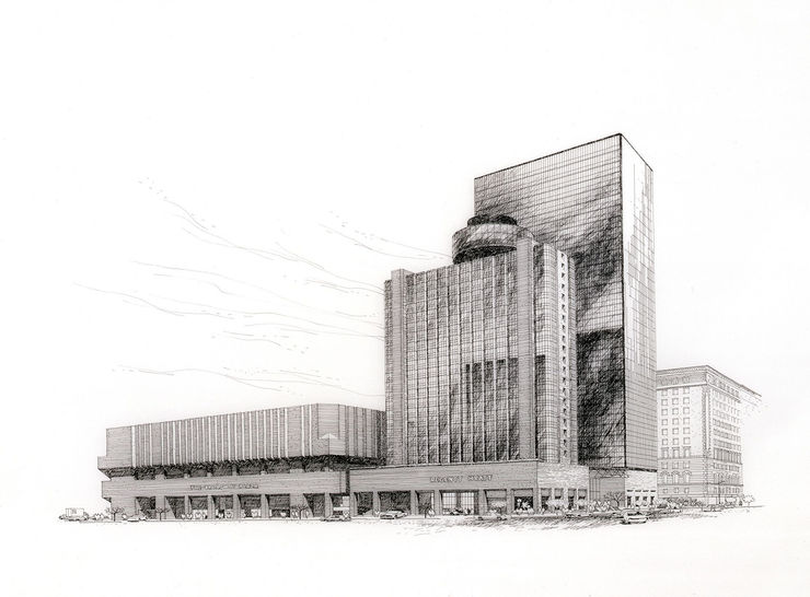 Carlos Diniz, Broadway Plaza - Overall View of Hotel (A)