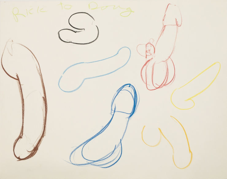 Richard Prince, Untitled (Multicolored penises), c. 1980