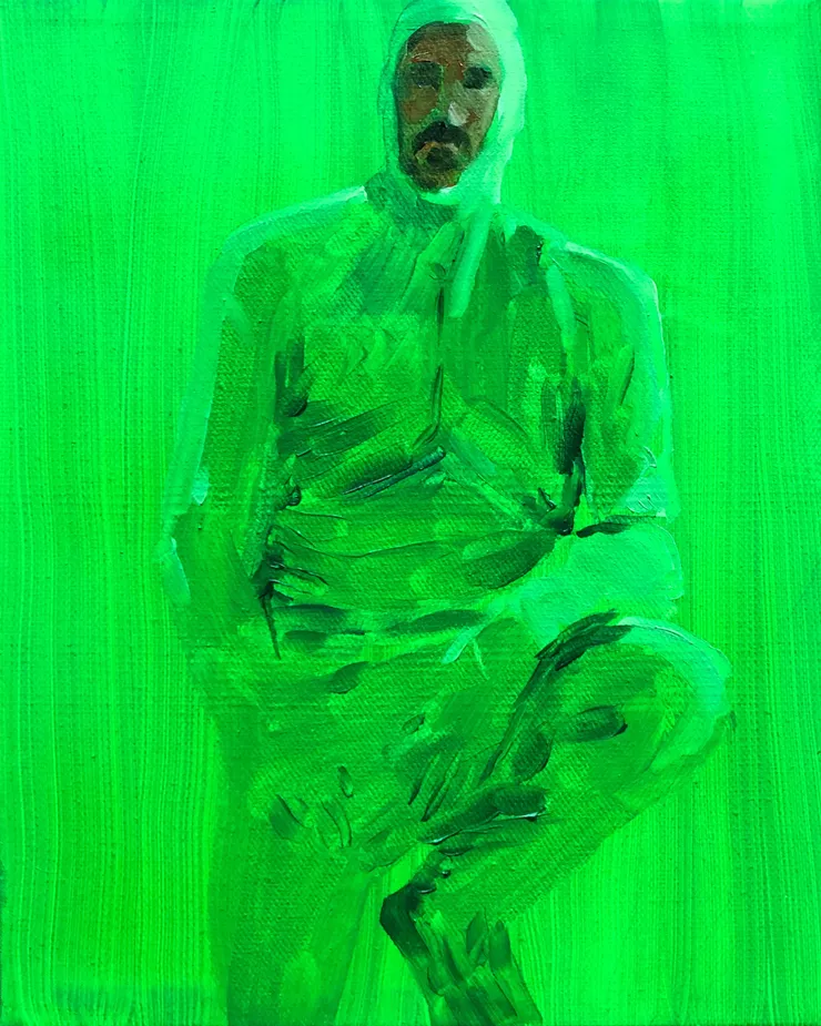 André Strahinja Apoya pies (Alicia), 2022 Óleo sobre tela 20 x 25 cm