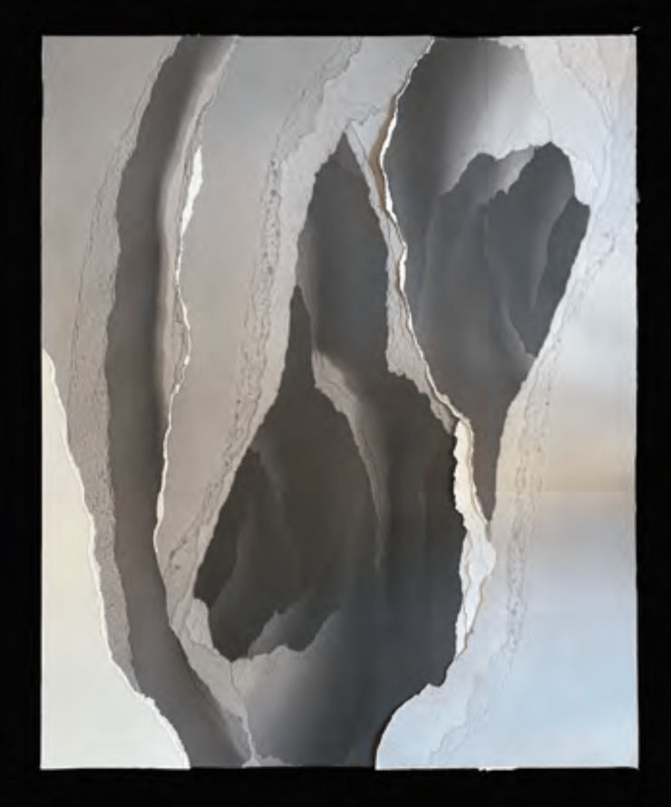 Angela Glajcar 2022-019 Torn Portrait, 2022 Paper 150g and 400g, digital print, torn, glued 39 3/8 x 31 7/8 in 100 x 81 cm