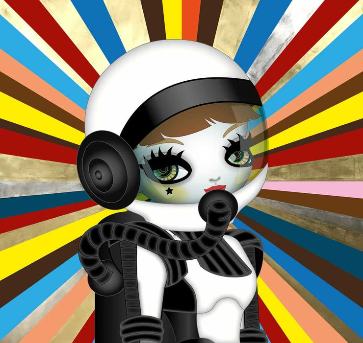 Astronaut in Solar System Portrait