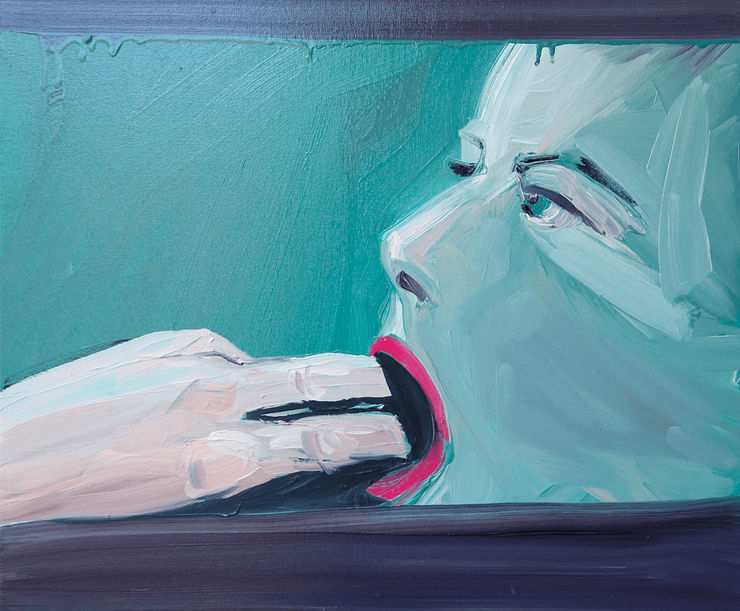 Claudia Doring Baez My Brother's Mind, Night Porter, "Clears Throat", 2024 Oil on canvas 20 x 24 in 50.8 x 61 cm