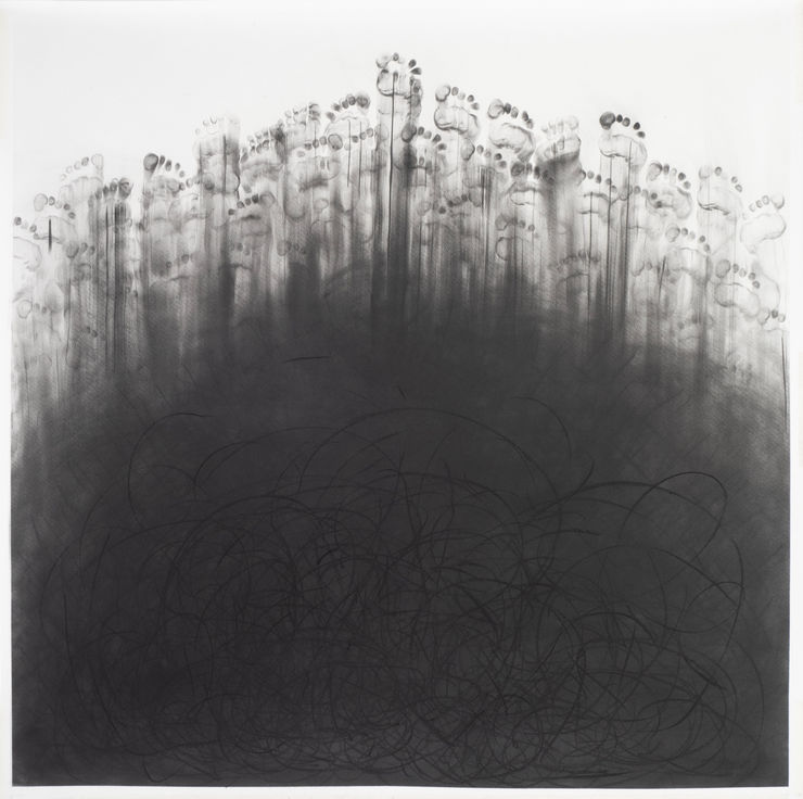 M.Lohrum, Black Field: Feet Drawings Series #7, 2023