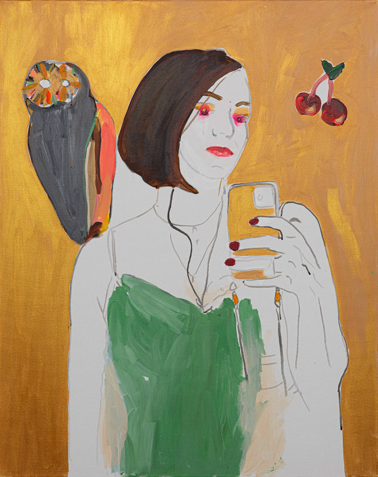 Alona Harpaz, Selfie with Oil, 2023