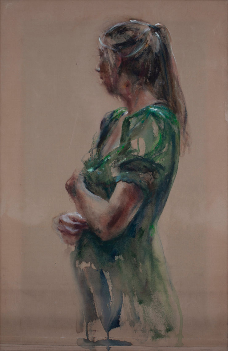 Sam Drukker, Vrouw in groene jurk, 2022