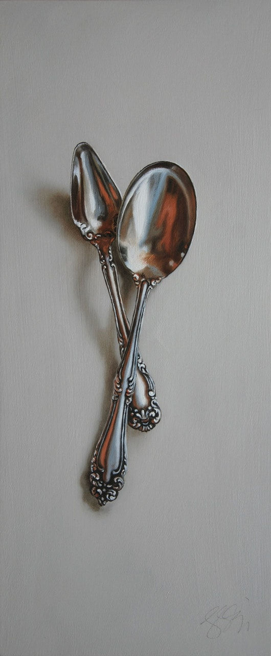 Leslie Lewis Sigler, Silver Pair #59, The Gardner and The Butterfly, 2025