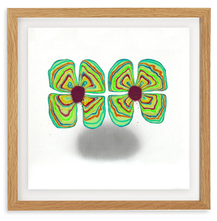 abstract flower painting in a frame