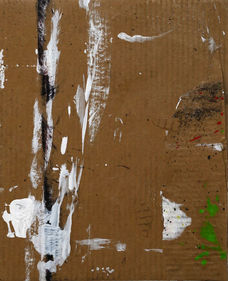 piece of cardboard with paint on it