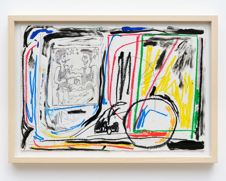 abstract painting on paper (framed)