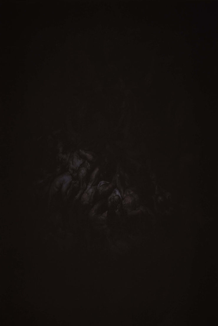 Luc Praet From the series ALTERED / Black Memory, 2024 Altered pigment print Framed 50 x 75 cm