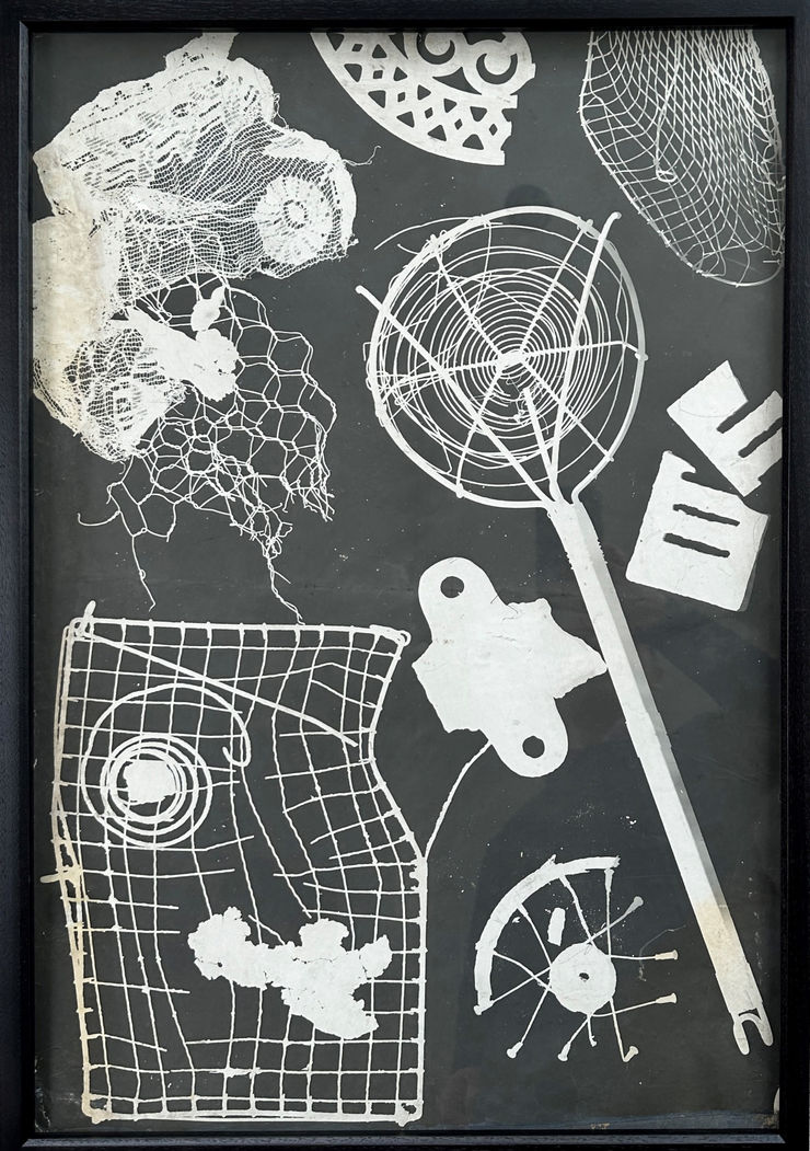 Nigel Henderson and Eduardo Paolozzi Photogram, 1951 Recto Henderson photogram and verso Paolozzi design for wallpaper 76 x 52 cms 29 7/8 x 20 1/2 ins