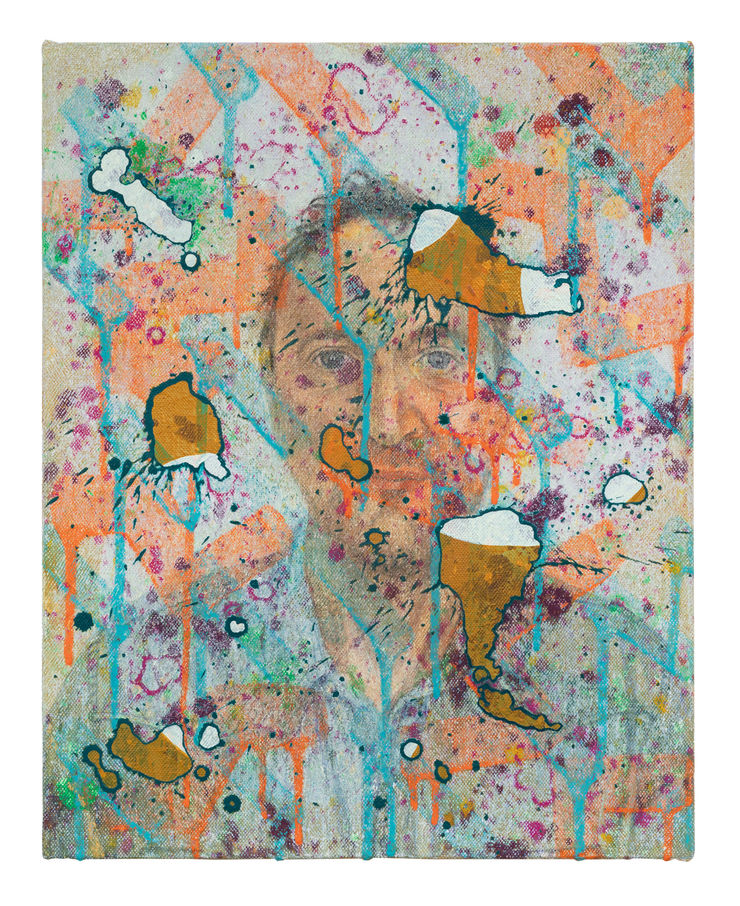 Ralph Anderson Self Portrait In Denim Shirt, 2024 Acrylic on linen 51cm x 41cm