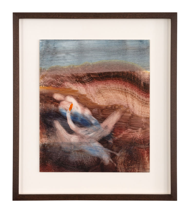Sidney Nolan Untitled VI, 1959 Dye on kaolin-primed paper 30.5cm x 25.5cm