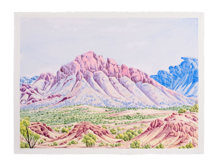 Hubert Pareroultja Across the Plains, 2024 Watercolour on paper 52cm x 71cm