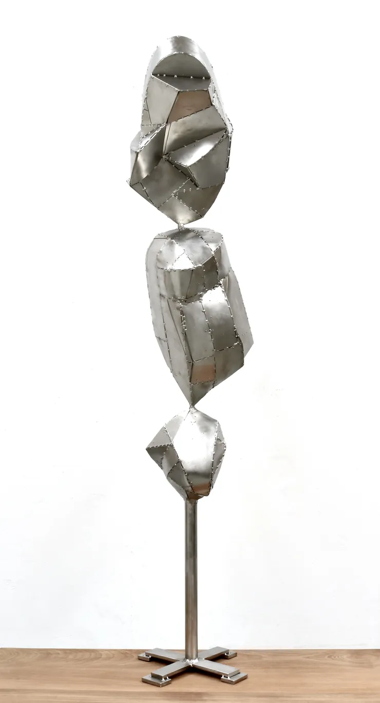 John Gibbons Trinity, 2021-22 Stainless steel 162.5cm x 39cm x 33cm