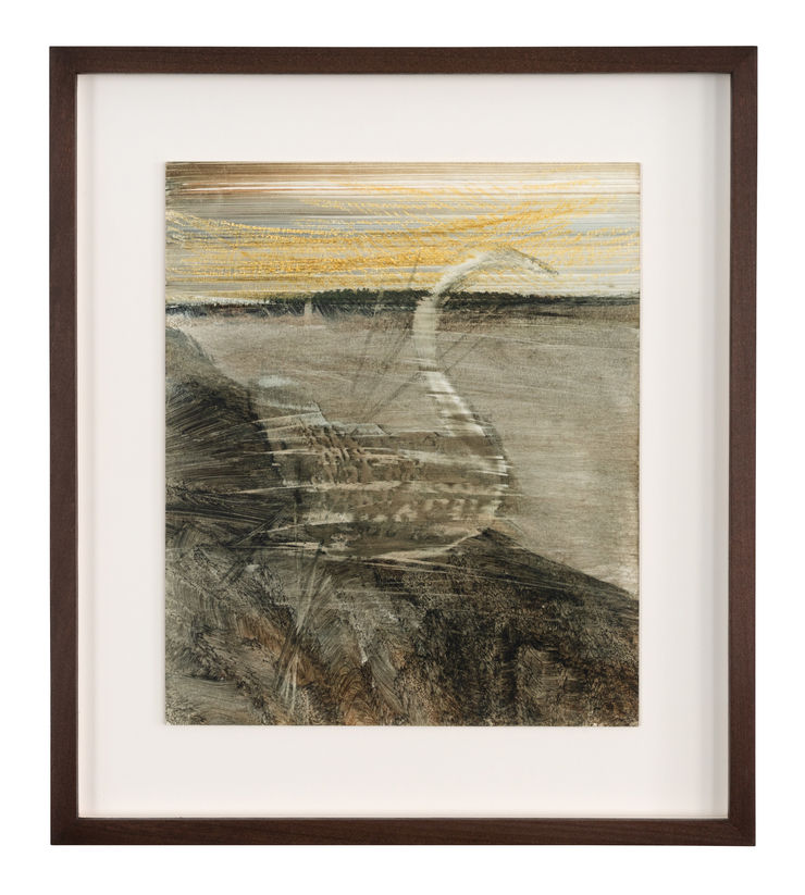 Sidney Nolan Untitled XII, 1959 Dye on kaolin-primed paper 30.5cm x 25.5cm