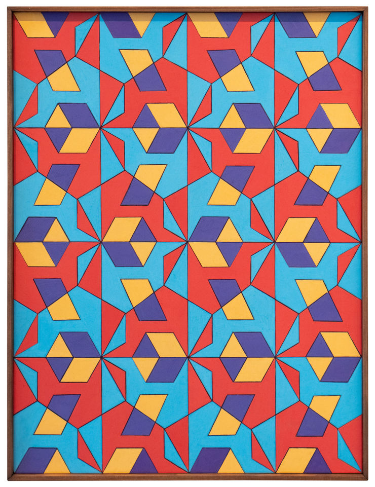 Dominic Beattie Tile Painting XIII, 2023 Ink and spray paint on birch plywood 35.5cm x 28 cm