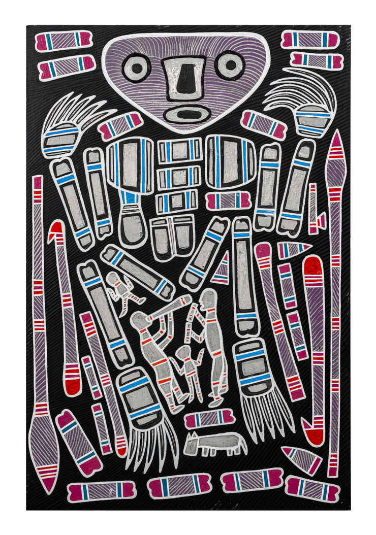 Wally Wilfred Mokuy Acrylic on metal 121cm x 81cm