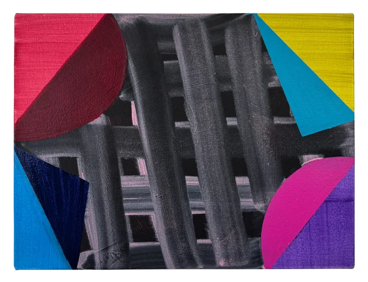 Mali Morris Screen (Dark), 2025 Acrylic on canvas 30cm x 40cm