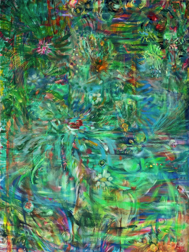 Iris Yehong Mao, The Colorful Steps Beneath the Lake Surface —— Five-Colored Horse and Golden Child , 2025