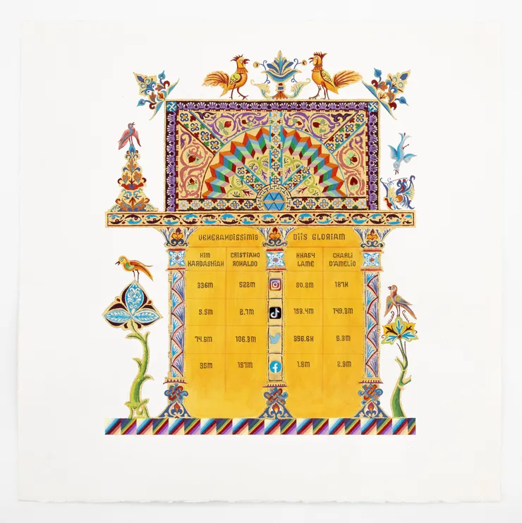 Ken Aptekar, Venerandissimis Diis Gloriam (Influencers), 2023