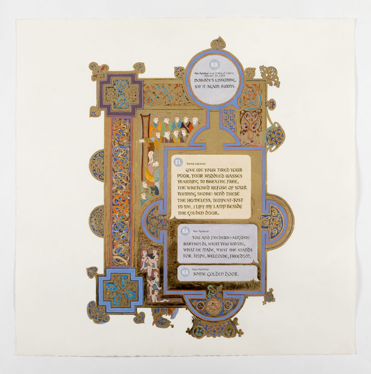 Ken Aptekar, Statue of Liberty (Some Golden Door), 2025