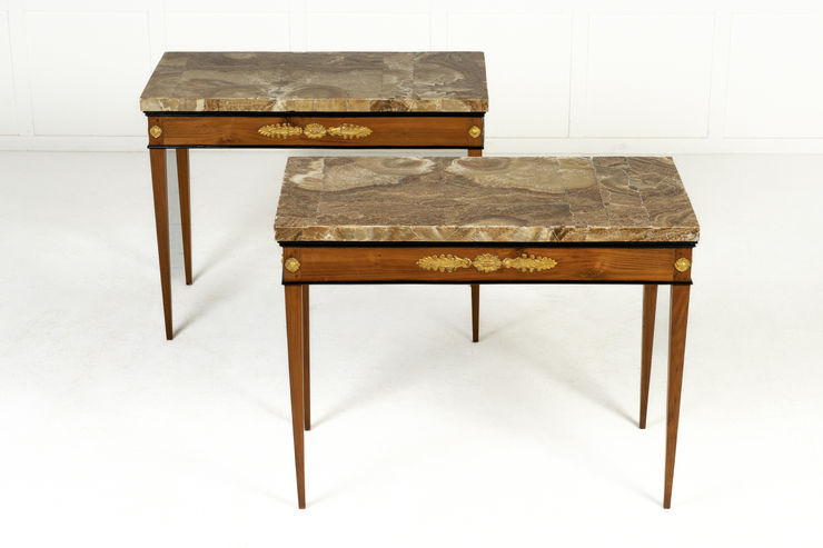 Pair of 18th Century Italian Cherrywood Consoles
