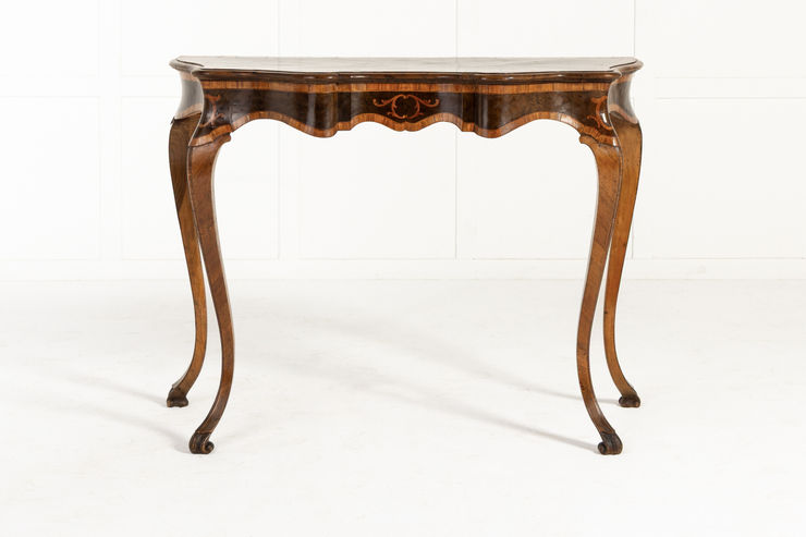 19th Century Italian Walnut Console/Side Table