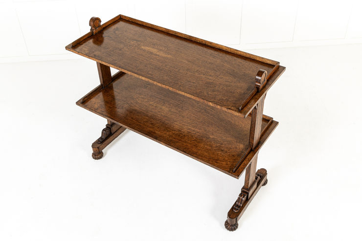 19th Century English Regency Oak Dumb Waiter